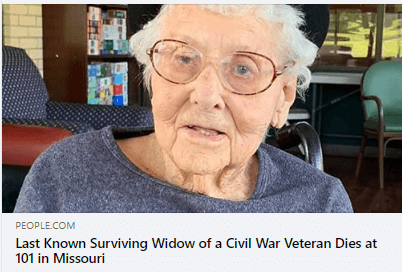 Last Known Civil War Widow Dies in 2020