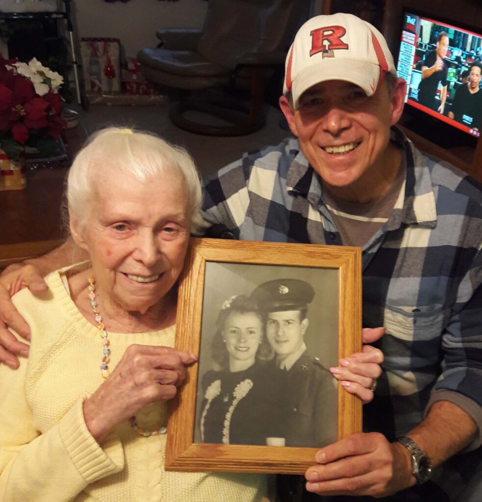 Elizabeth Vaccaro 95 yr old with son John 2016 - Wayne, NJ VetAssist Client WWII surviving spouse Elizabether Vaccaro & son celebrate her 100th birthday