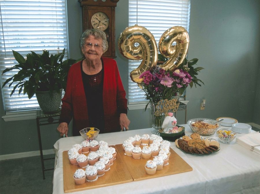 Mary Carter celebrating her 99th birthday